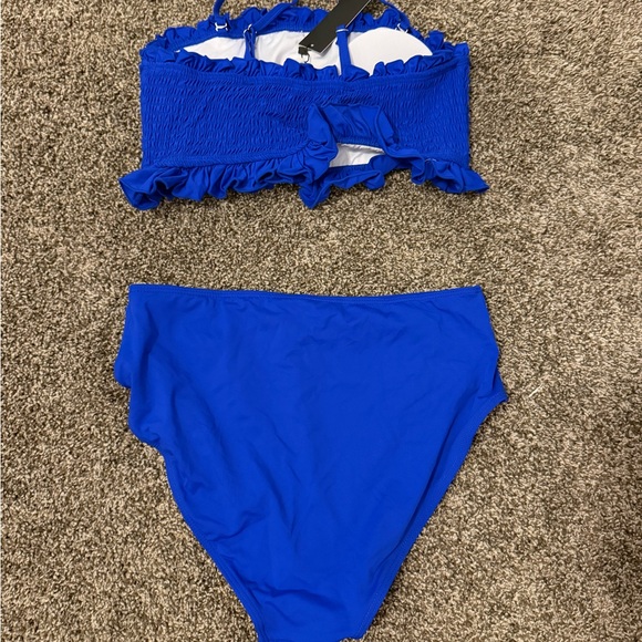 Blue Ruffled Bikini Set - Picture 2 of 6